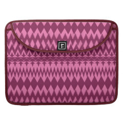 Bold Girly Magenta Pink Chevron Tribal Pattern Sleeves For MacBook Pro