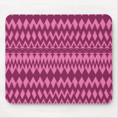 Bold Girly Magenta Pink Chevron Tribal Pattern Mousepads