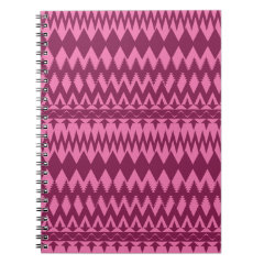 Bold Girly Magenta Pink Chevron Tribal Pattern Note Books
