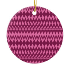 Bold Girly Magenta Pink Chevron Tribal Pattern Ornaments