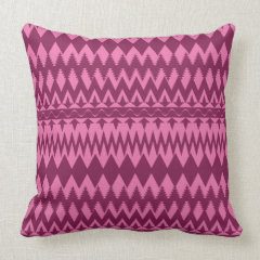 Bold Girly Magenta Pink Chevron Tribal Pattern Throw Pillow