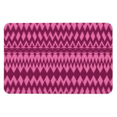 Bold Girly Magenta Pink Chevron Tribal Pattern Flexible Magnets