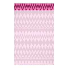 Bold Girly Magenta Pink Chevron Tribal Pattern Personalized Stationery