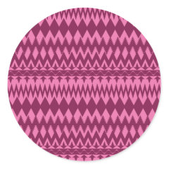 Bold Girly Magenta Pink Chevron Tribal Pattern Stickers