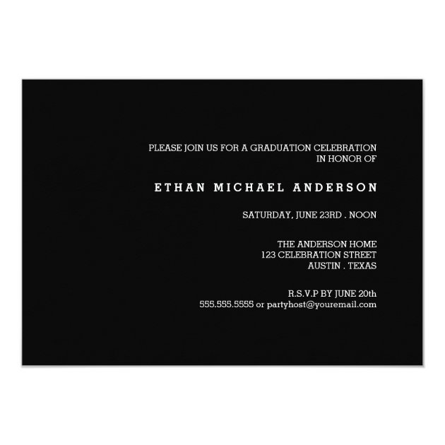 Bold Graduate | White Text Photo Graduation Party 5x7 Paper Invitation Card