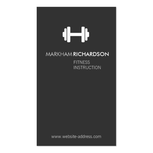 Bold Gray/White Personal Trainer Business Card (front side)