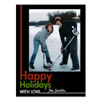 Bold Holiday Photo Card postcards