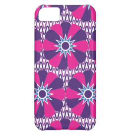 Bold Hot Pink and Purple Floral Pattern Cover For iPhone 5C