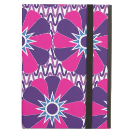 Bold Hot Pink and Purple Floral Pattern iPad Folio Cases