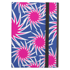 Bold Hot Pink Blue Spiraling Wheels Funky Pattern iPad Cover