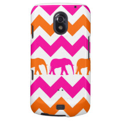 Bold Hot Pink Orange Elephants Chevron Stripes Samsung Galaxy Nexus Cases