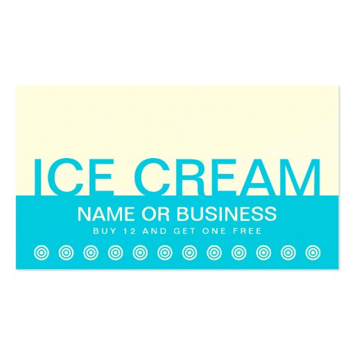 bold ICE CREAM customer loyalty card Business Card (front side)