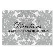 bold intricate black damask on white business cards