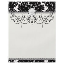 bold intricate black damask on white personalized flyer