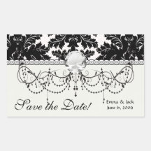 bold intricate black damask on white sticker