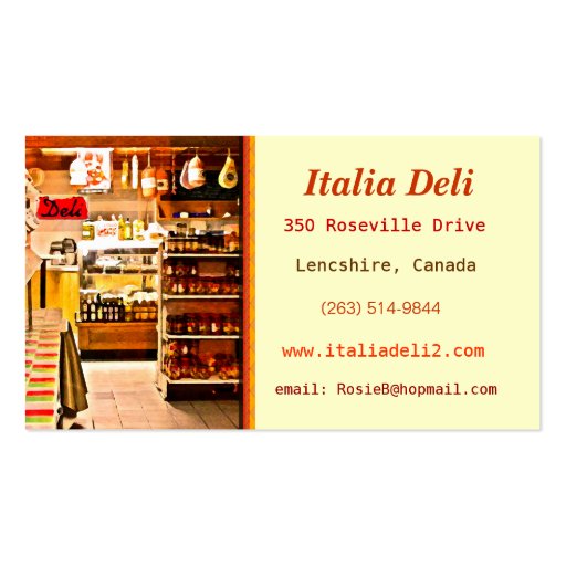 Bold Italian Deli Business Card