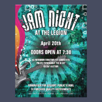 Bold Jam Night Guitar Explosion Flyer letterhead