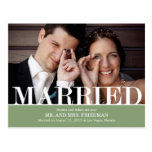 Bold Letters Wedding Announcement postcards