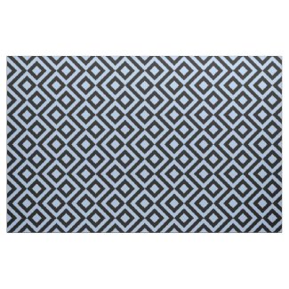 Bold Light Blue and Black Meander Fabric