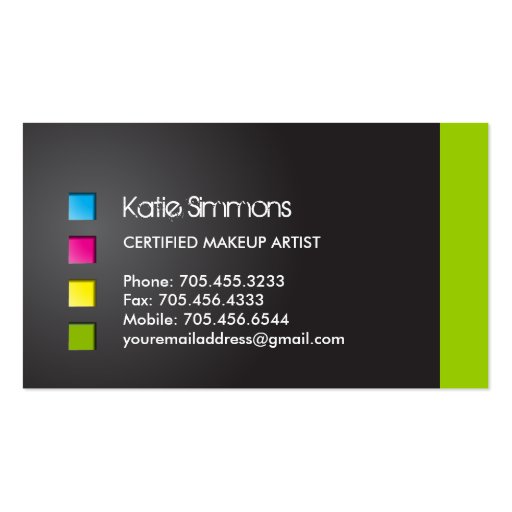 Bold  Makeup Artist Business Card (back side)