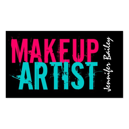 Bold Makeup Artist Business Cards