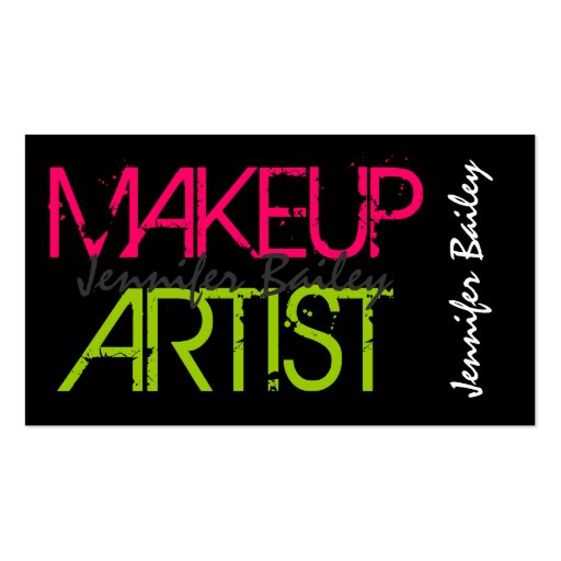 Bold Makeup Artist Business Cards (front side)