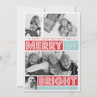 Bold Merry and Bright Holiday Photo Card
