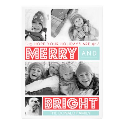 Bold Merry and Bright Holiday Photo Card