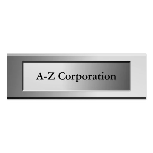 Bold Metal Look Name Plate Business Cards