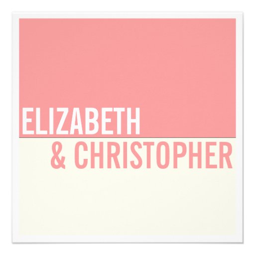 Bold Modern Graphic Block Wedding Invitation