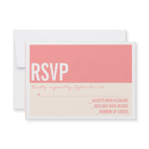 Bold Modern Graphic Block Wedding RSVP Card Announcement