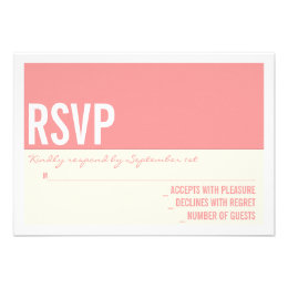 Bold Modern Graphic Block Wedding RSVP Card Personalized Announcements