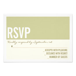 Bold Modern Graphic Block Wedding RSVP Card Sage Personalized Announcement