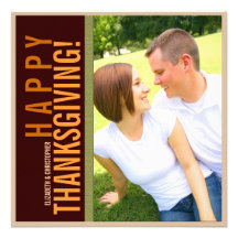Bold Modern Graphic Thanksgiving Photo Card Invites