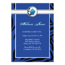 Bold Modern Zebra Print Birthday Party Invitation