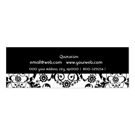 Bold Monogram and Damask Lace Business Cards (back side)
