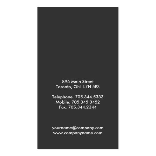 Bold Monogram Business Cards (back side)