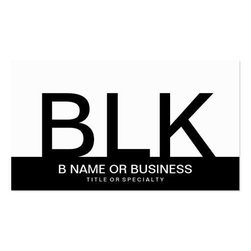 bold monograms business card (front side)