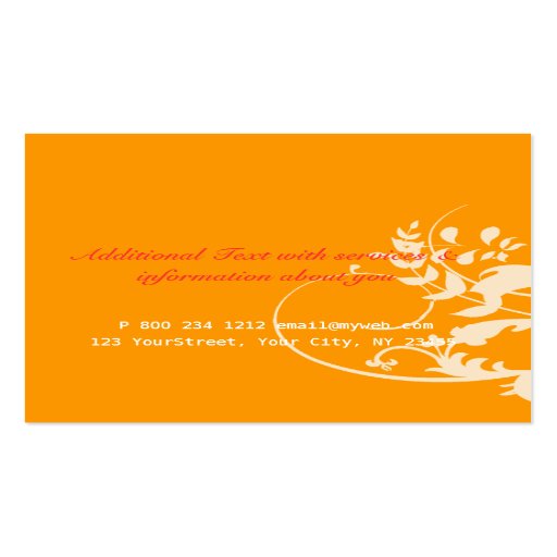 Bold Nature Flower Monogram Promotional Business Card Template (back side)