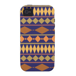 Bold Navy Rust Geometric Tribal Pattern Vibe iPhone 4 Cover