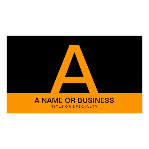 bold orange monogram business card templates