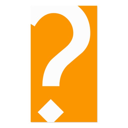 bold orange question mark business card templates from Zazzle.com