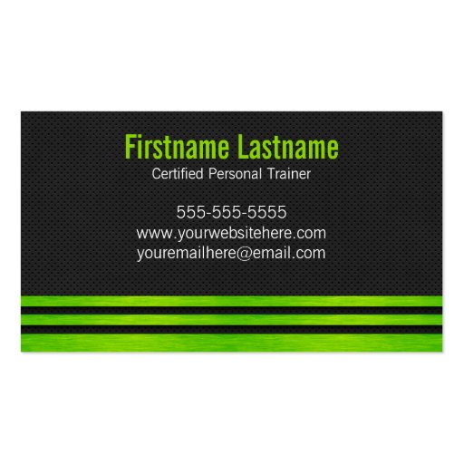 Bold Personal Trainer Fitness Business Cards (back side)