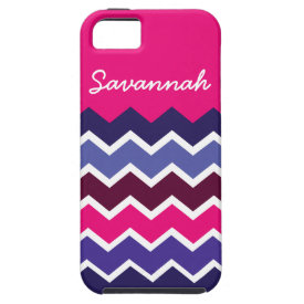 Bold Personalized Hot Pink Indigo Chevron Case iPhone 5 Covers