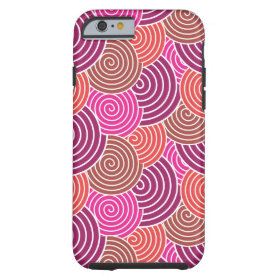 Bold Pink Purple Layered Spirals iPhone 6 Case
