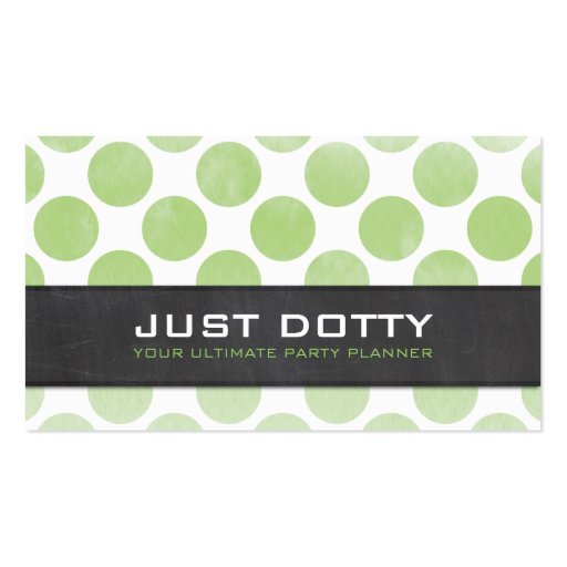 BOLD polka dots chalkboard ombre watercolor green Business Card (front side)