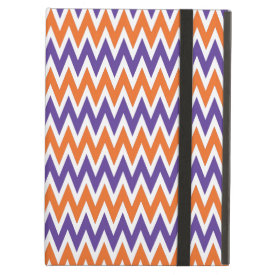 Bold Purple and Orange Chevron Zigzag Pattern iPad Case