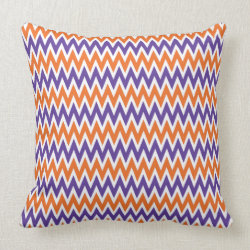 Bold Purple and Orange Chevron Zigzag Pattern Pillows