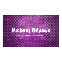 Bold Purple Grunge CEO Company Business Cards