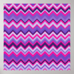Bold Purple Pink Tribal Chevron Purple Girly Gifts Posters